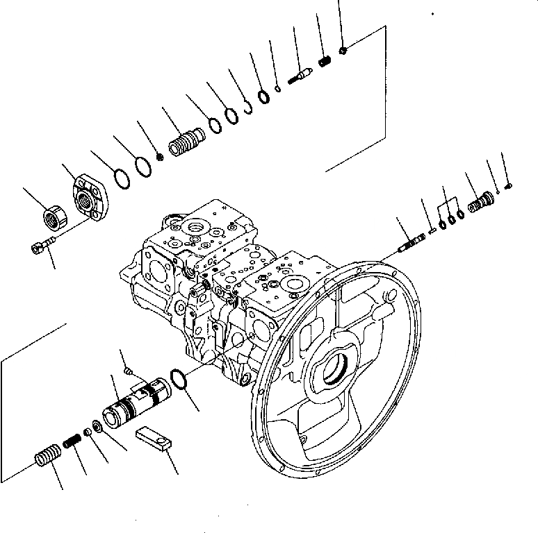 Схема запчастей Komatsu PC300-7 - ОСНОВН. НАСОС (/) Y РЕМ. КОМПЛЕКТЫ И COMPONENT