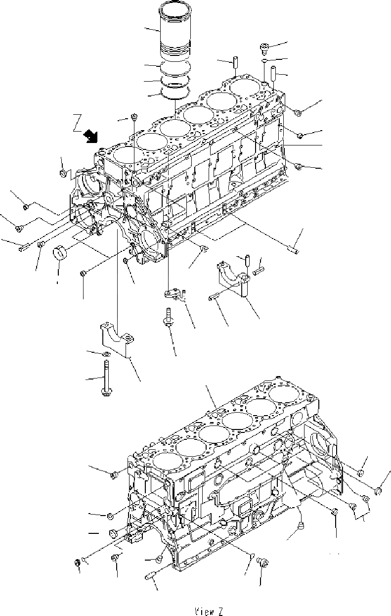Схема запчастей Komatsu PC400-7 - БЛОК ЦИЛИНДРОВ AA ДВИГАТЕЛЬ [SAADE- заводской номер -UP]