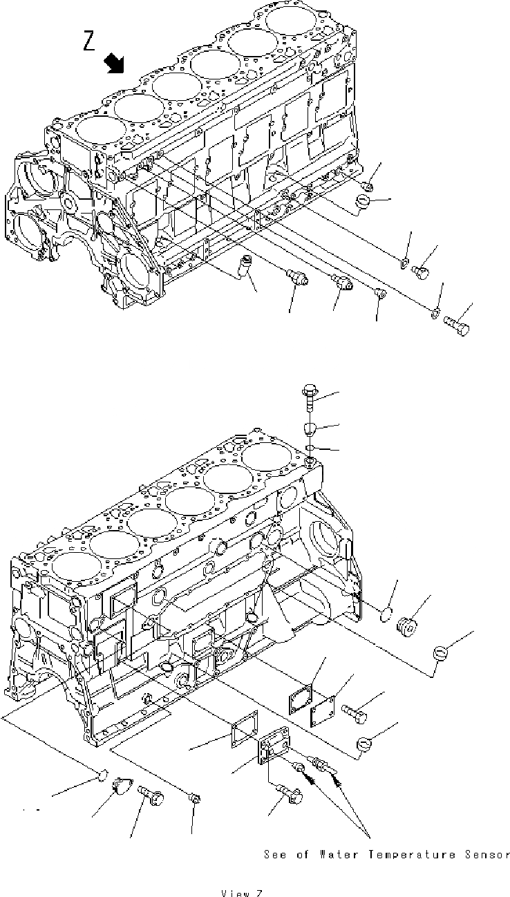 Схема запчастей Komatsu PC400-7 - ЗАГЛУШКА БЛОКА ЦИЛИНДРОВ И МАСЛ. PRESSURE ПЕРЕКЛЮЧАТЕЛЬ AA ДВИГАТЕЛЬ [SAADE- заводской номер -UP]