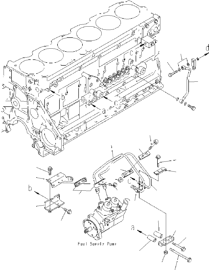 Схема запчастей Komatsu PC400-7 - ТОПЛИВН. НАСОС И COMMON RAIL ВОЗВРАТ. ТРУБЫ (НИЗ. VISCOCITY ТОПЛИВН. СПЕЦ-Я) AA ДВИГАТЕЛЬ [SAADE- заводской номер -UP]