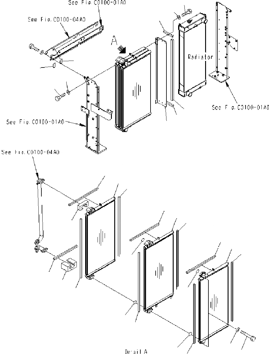 Схема запчастей Komatsu PC400-7 - ОХЛАЖД-Е (МАСЛООХЛАДИТЕЛЬ) C СИСТЕМА ОХЛАЖДЕНИЯ