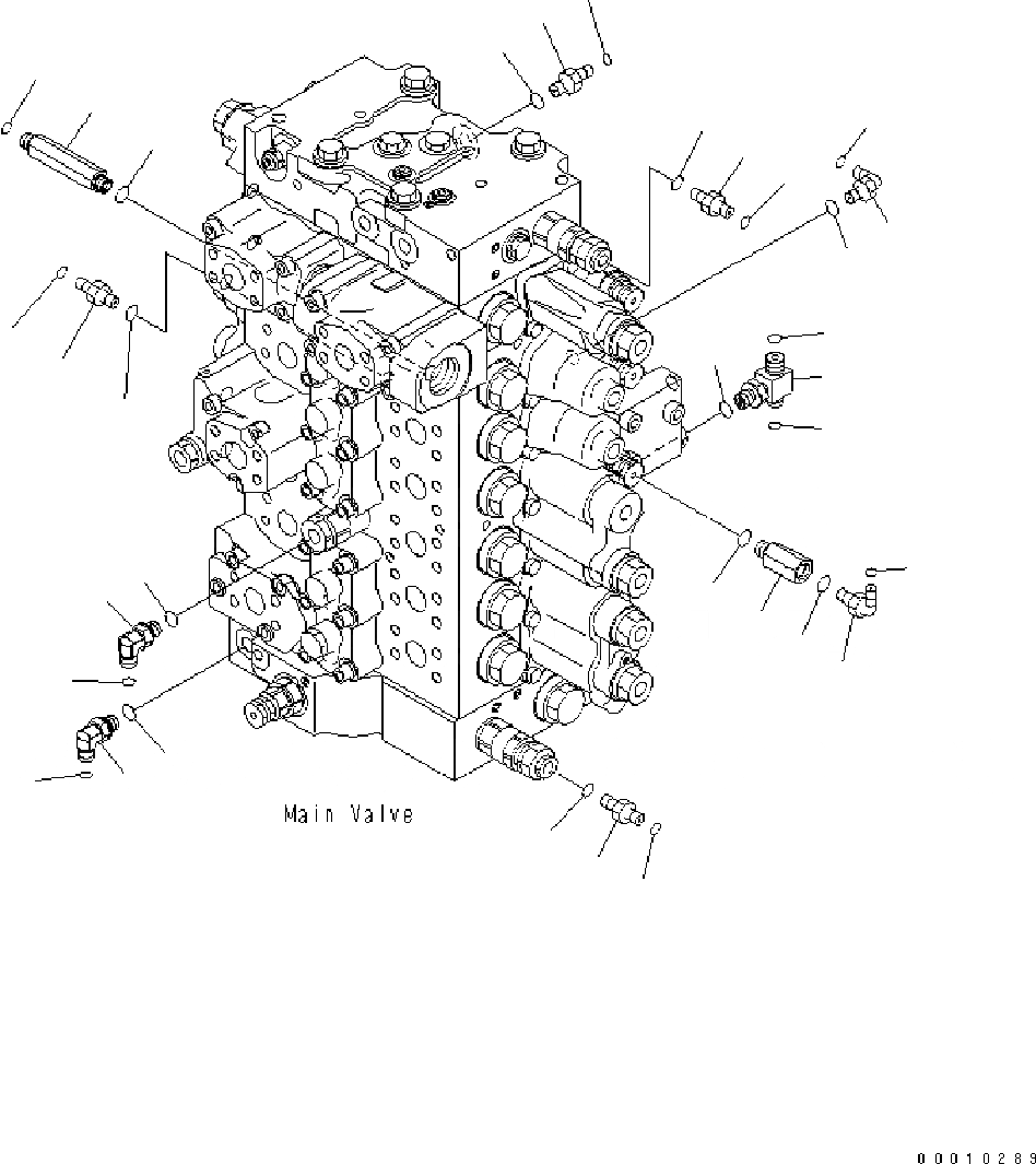 Схема запчастей Komatsu PC400-7 - ОСНОВН. КЛАПАН (СОЕДИНИТЕЛЬН. ЧАСТИ) (/) H ГИДРАВЛИКА