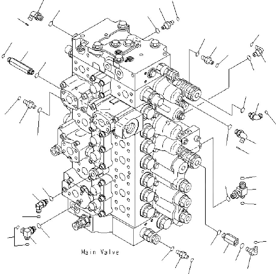 Схема запчастей Komatsu PC400-7 - ОСНОВН. КЛАПАН (СОЕДИНИТЕЛЬН. ЧАСТИ) (/) ( АКТУАТОР) H ГИДРАВЛИКА