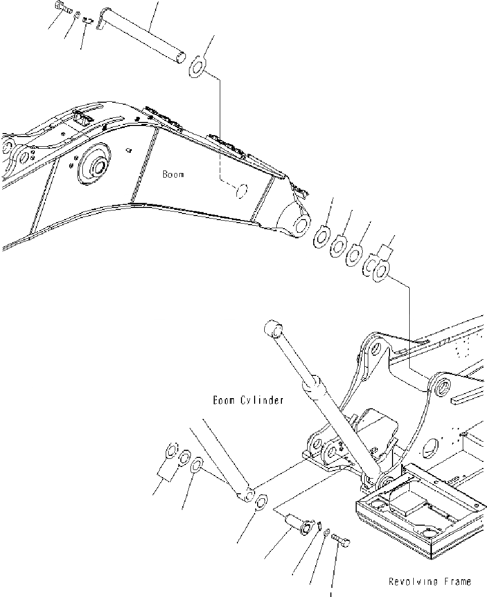 Схема запчастей Komatsu PC400-7 - OOM НИЖН. ПАЛЕЦ J ОСНОВН./ ОСНОВНАЯ РАМА И КОМПОНЕНТЫ
