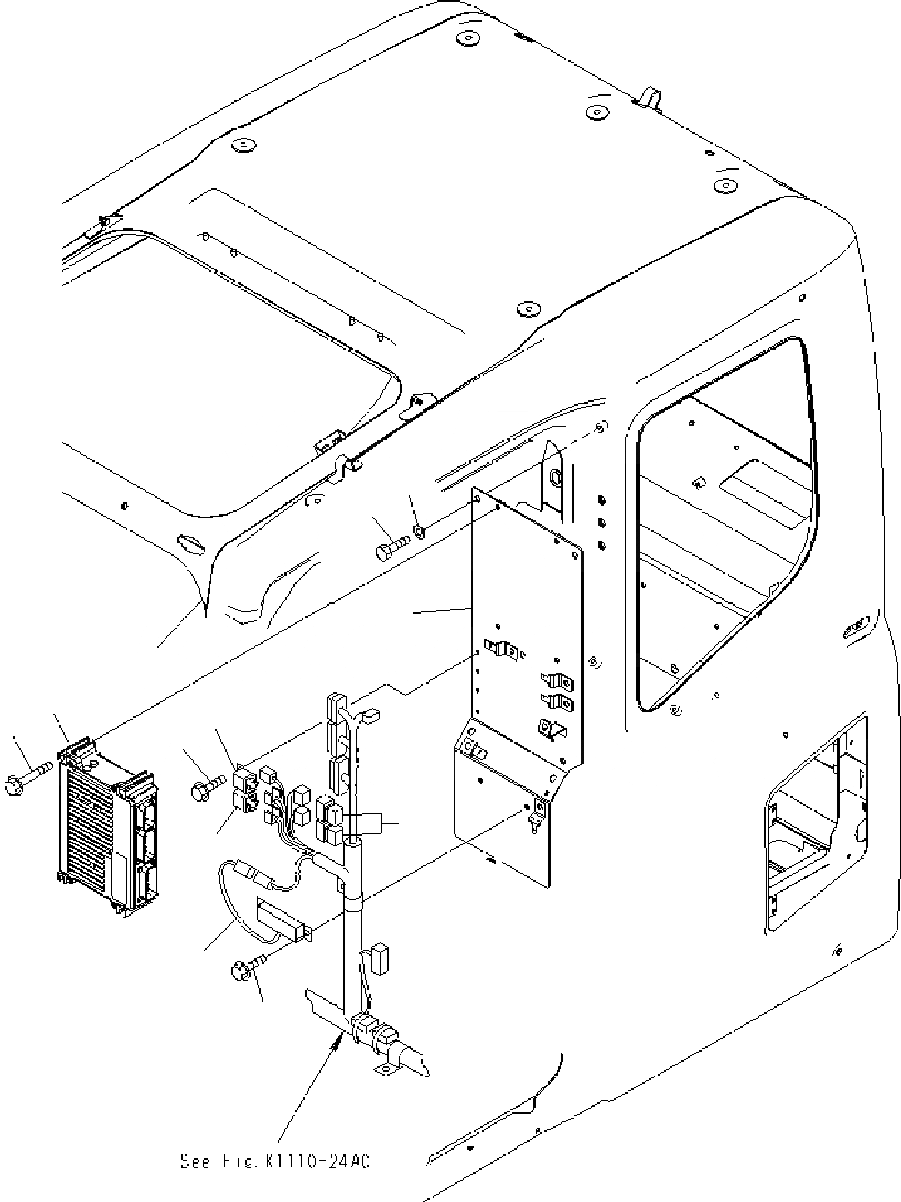 Схема запчастей Komatsu PC400-7 - ОСНОВН. КОНСТРУКЦИЯ (КАБИНА) (ПАНЕЛЬ) K КАБИНА ОПЕРАТОРА И СИСТЕМА УПРАВЛЕНИЯ