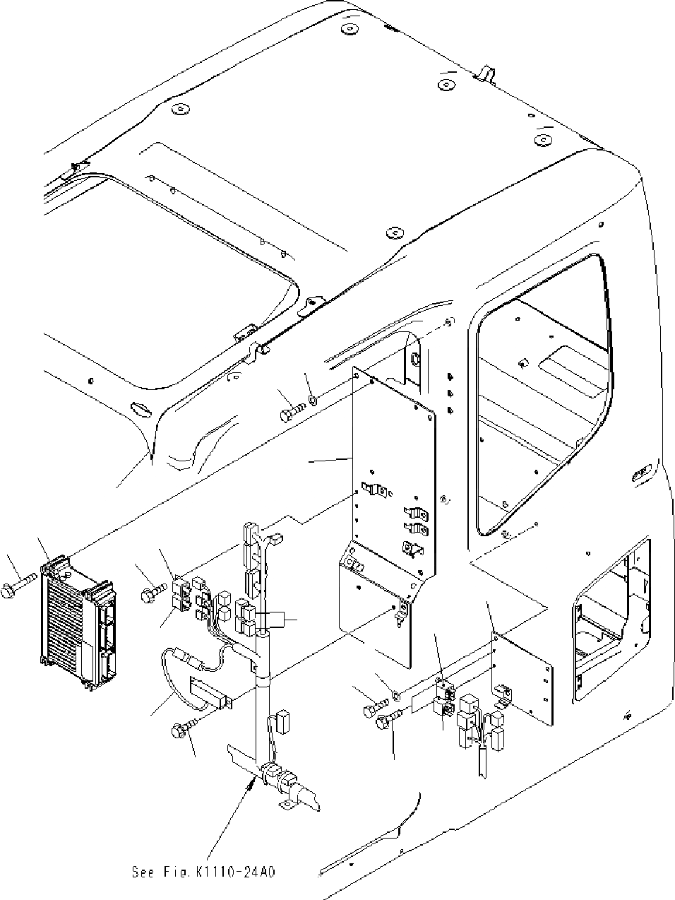 Схема запчастей Komatsu PC400-7 - ОСНОВН. КОНСТРУКЦИЯ (КАБИНА) (ПАНЕЛЬ) K КАБИНА ОПЕРАТОРА И СИСТЕМА УПРАВЛЕНИЯ