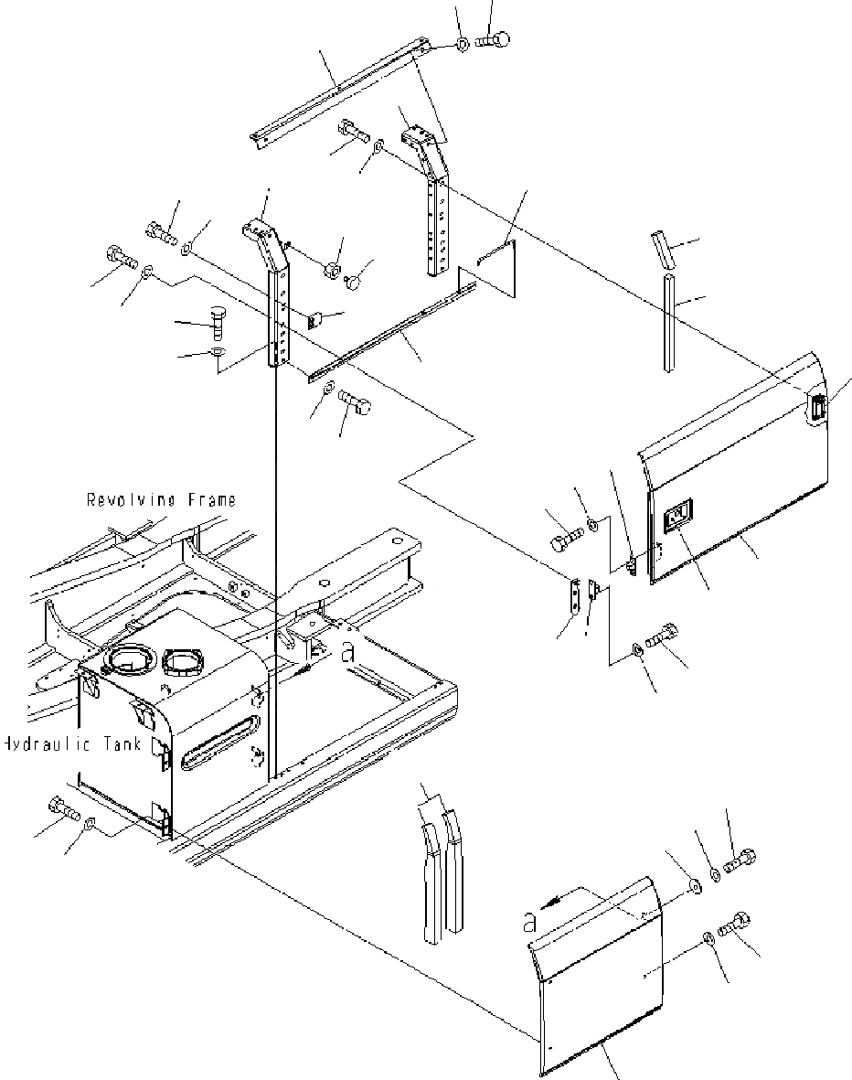 Схема запчастей Komatsu PC400-7 - ЛЕВ. ДВЕРЬ (КАБИНА) (FOAMLESS) M ЧАСТИ КОРПУСА