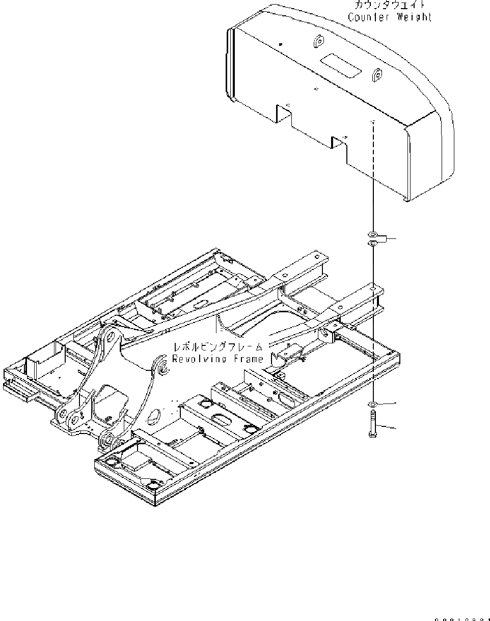 Схема запчастей Komatsu PC400-7 - ПРОТИВОВЕС КРЕПЛЕНИЕ M ЧАСТИ КОРПУСА
