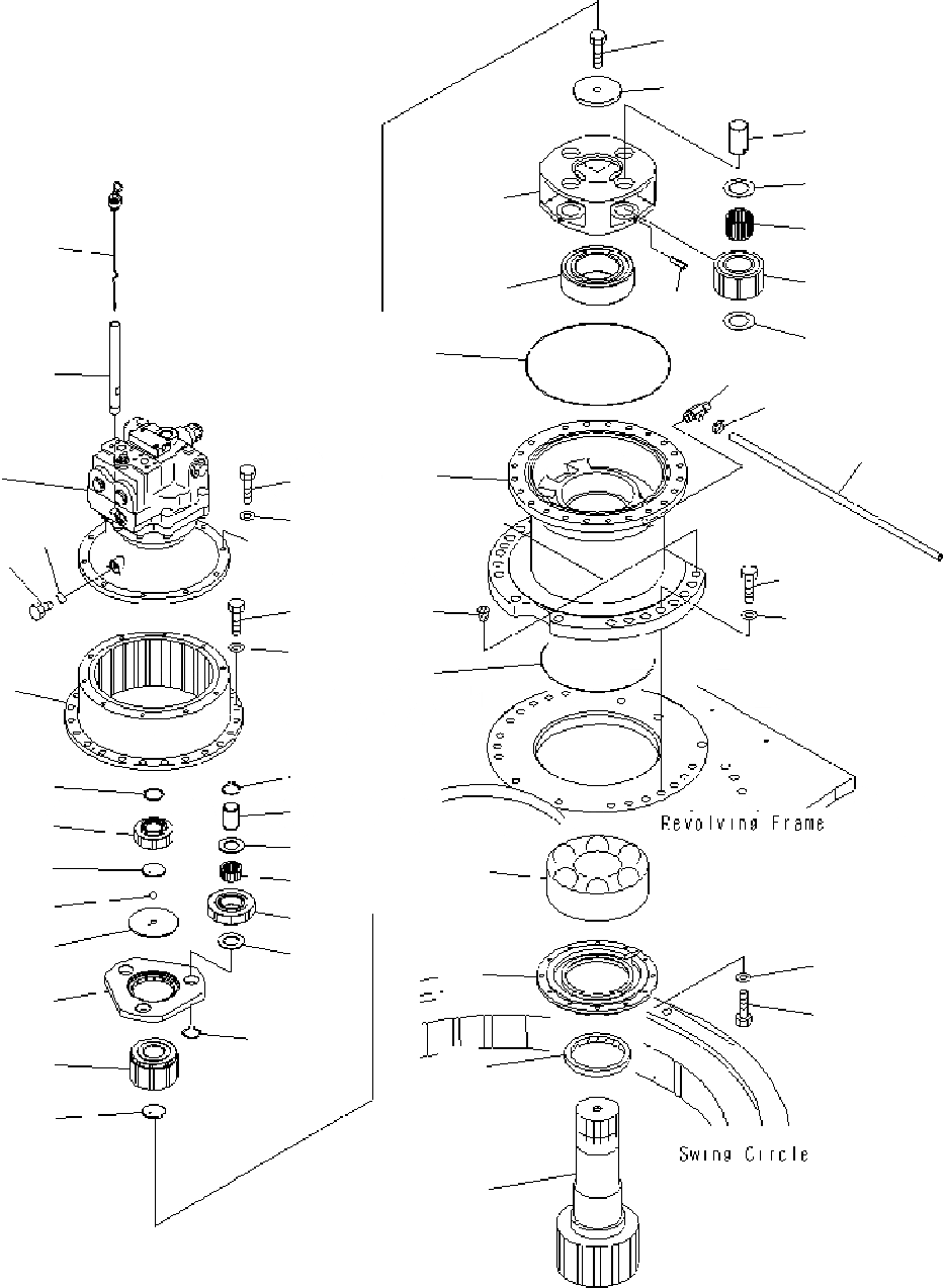 Схема запчастей Komatsu PC400-7 - МЕХАНИЗМ ПОВОРОТА N ПОВОРОТН. КРУГ И КОМПОНЕНТЫ