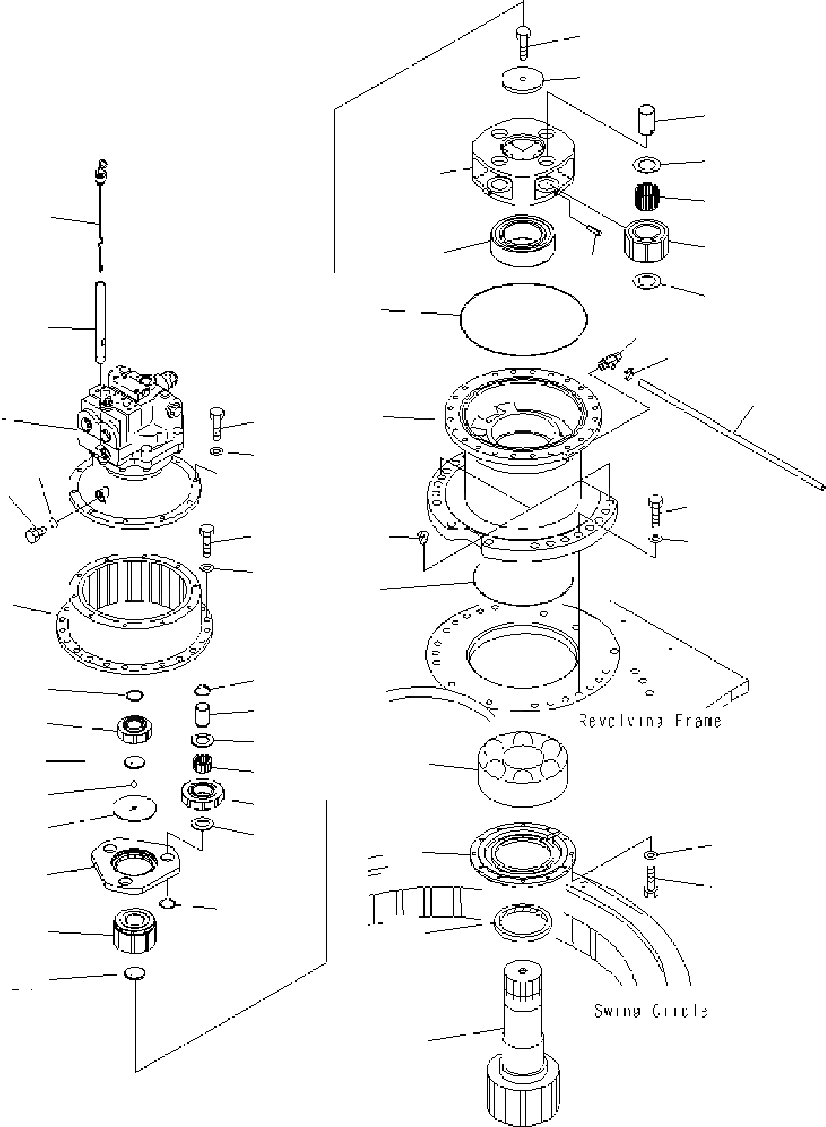 Схема запчастей Komatsu PC400-7 - МЕХАНИЗМ ПОВОРОТА N ПОВОРОТН. КРУГ И КОМПОНЕНТЫ