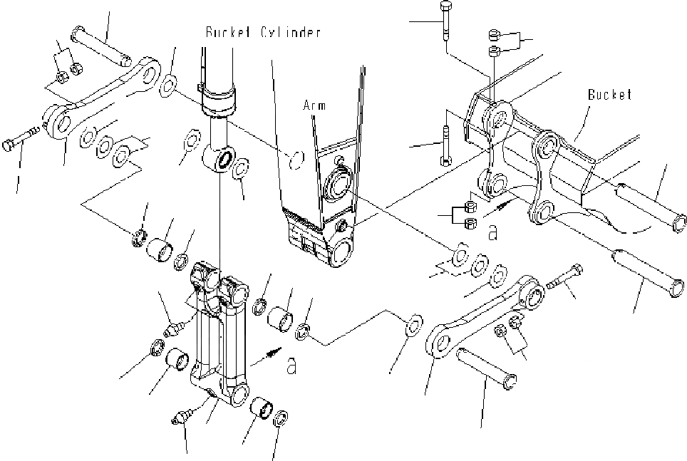 Схема запчастей Komatsu PC400-7 - РУКОЯТЬ (СОЕДИНЕНИЕ КОВША) T РАБОЧЕЕ ОБОРУДОВАНИЕ