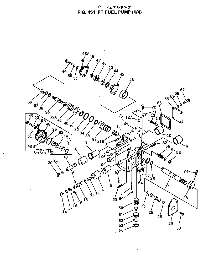 Схема запчастей Komatsu KT-1150-1E - PT ТОПЛИВН. НАСОС (/) ТОПЛИВН. СИСТЕМА