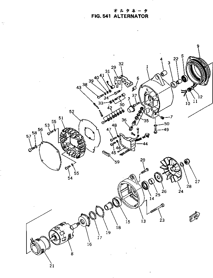 Схема запчастей Komatsu KT-1150-1E - ГЕНЕРАТОР ОХЛАЖД-Е И ЭЛЕКТРИКАS