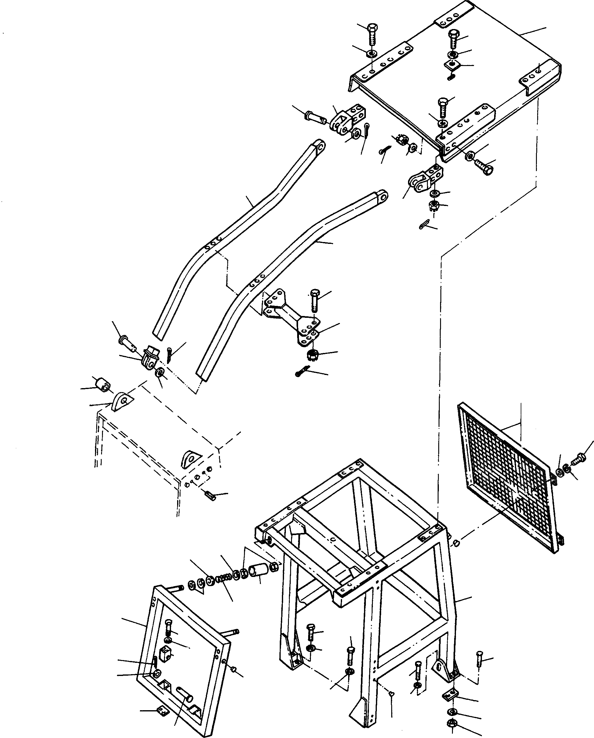 Схема запчастей Komatsu L600D Super - R.O.P.S. НАВЕС ШАССИ И SUPERSTRUCTURE
