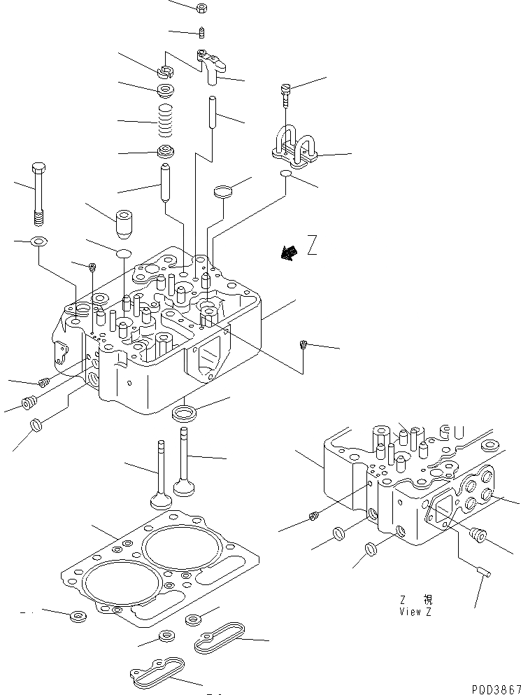 Схема запчастей Komatsu N-855-1 - ГОЛОВКА ЦИЛИНДРОВ ГОЛОВКА ЦИЛИНДРОВ