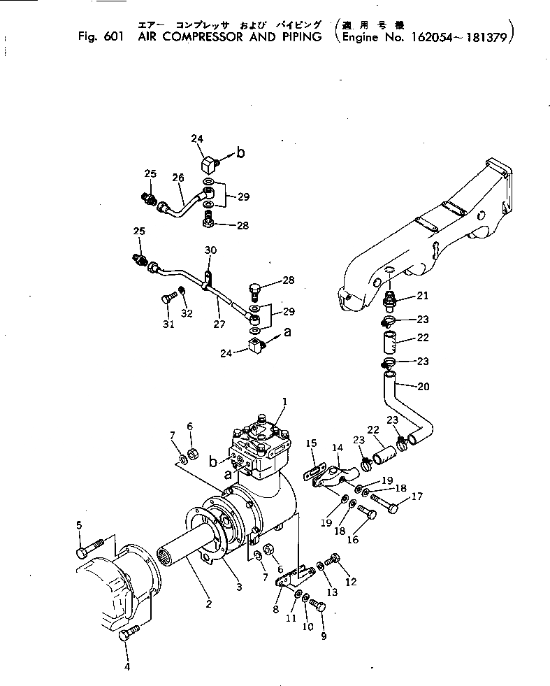 Схема запчастей Komatsu N-855-1 - КОМПРЕССОР И ТРУБЫ (ДЛЯ PC-) АКСЕССУАРЫ