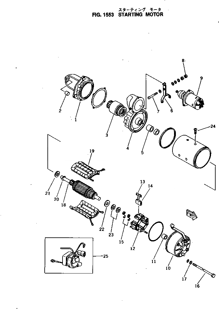 Схема запчастей Komatsu NH-220-CI-2LL - СТАРТЕР ОХЛАЖД-Е И ЭЛЕКТРИКАS