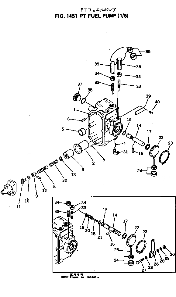 Схема запчастей Komatsu NH-220-CI-2AA - PT ТОПЛИВН. НАСОС (/) ТОПЛИВН. СИСТЕМА