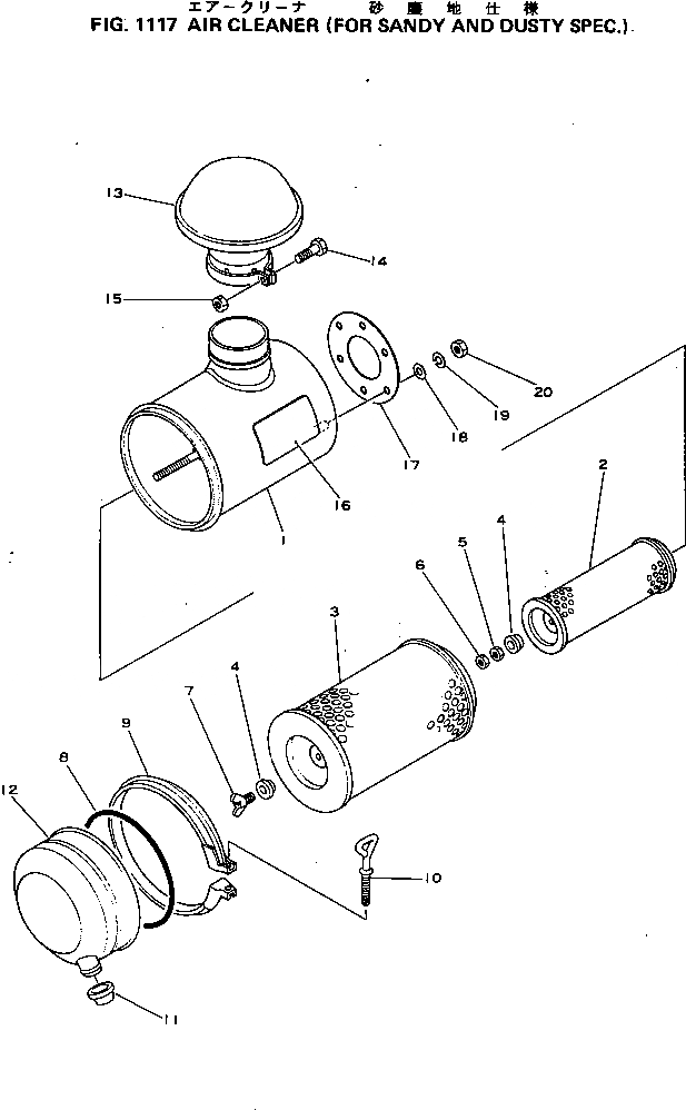 Схема запчастей Komatsu NH-220-CI-2G - ВОЗДУХООЧИСТИТЕЛЬ (ДЛЯ ЗАПЫЛЕНН СПЕЦ-Я.) ГОЛОВКА ЦИЛИНДРОВ