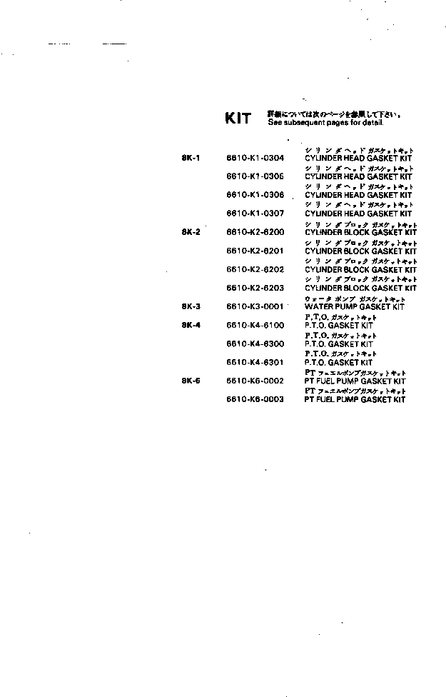 Схема запчастей Komatsu NH-220-CI-2W - КОМПЛЕКТ ПРОКЛАДОК ИНСТРУМЕНТ И РЕМКОМПЛЕКТЫ