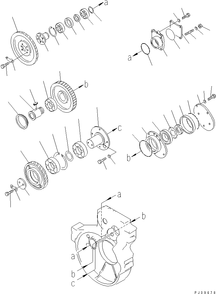 Схема запчастей Komatsu NT-855-1B - МЕХ-М ОТБОРА МОЩНОСТИ БЛОК ЦИЛИНДРОВ