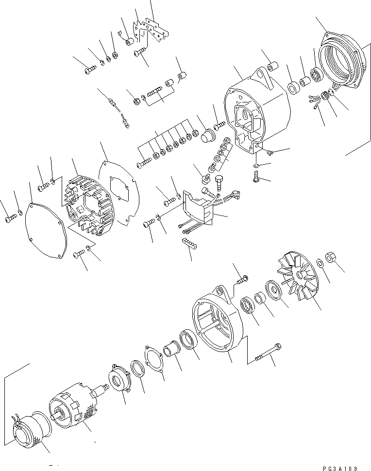Схема запчастей Komatsu NT-855-1A - ГЕНЕРАТОР (.KW¤ A) (DELCO-REMY) ОХЛАЖД-Е И ЭЛЕКТРИКАS