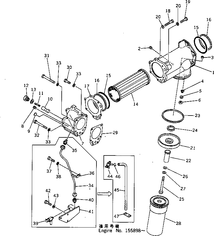 Схема запчастей Komatsu NT-855-1B - СИСТЕМА СМАЗКИ МАСЛООХЛАДИТЕЛЬ И МАСЛ. ФИЛЬТР СИСТЕМА СМАЗКИ МАСЛ. СИСТЕМА