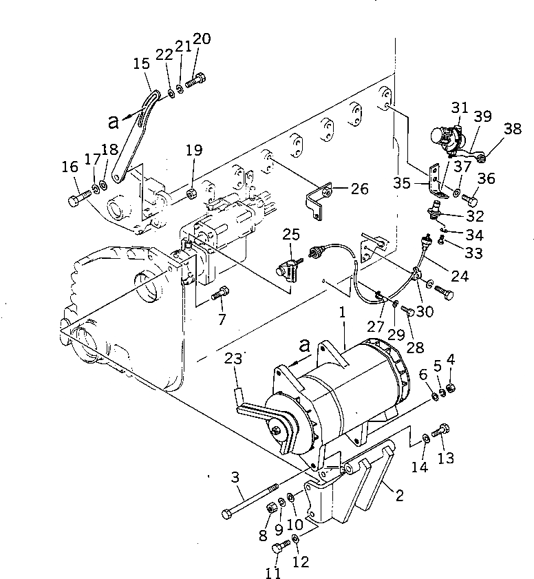 Схема запчастей Komatsu NT-855-1B - ГЕНЕРАТОР И КРЕПЛЕНИЕ (.KW¤ A) ОХЛАЖД-Е И ЭЛЕКТРИКАS
