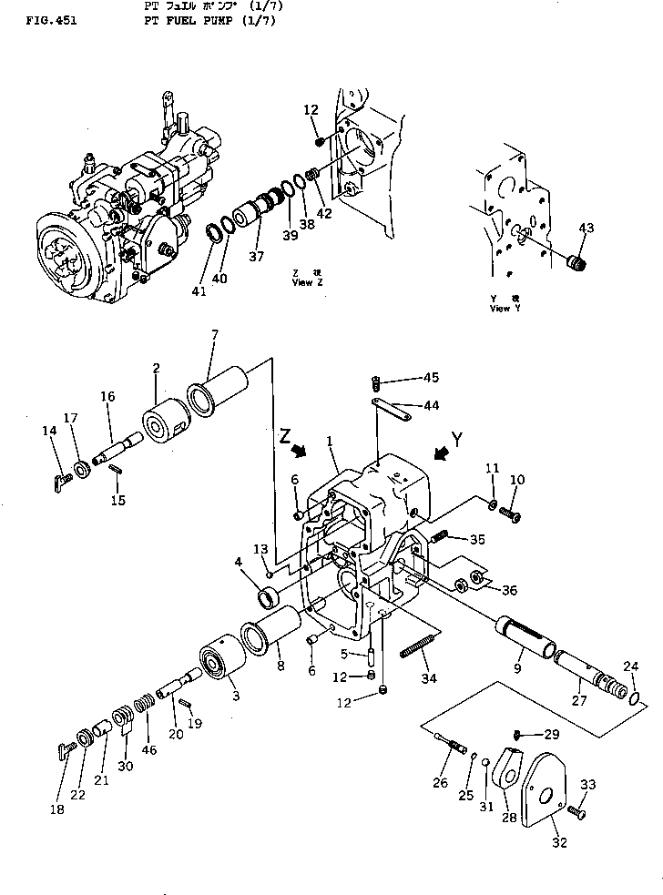 Схема запчастей Komatsu NT-855-1D - PT ТОПЛИВН. НАСОС (/7) ТОПЛИВН. СИСТЕМА