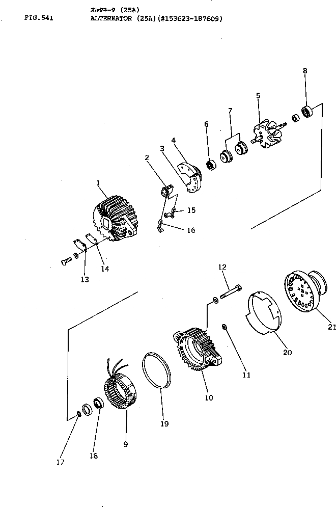 Схема запчастей Komatsu NT-855-1D - ГЕНЕРАТОР (A)(№-879) ОХЛАЖД-Е И ЭЛЕКТРИКАS