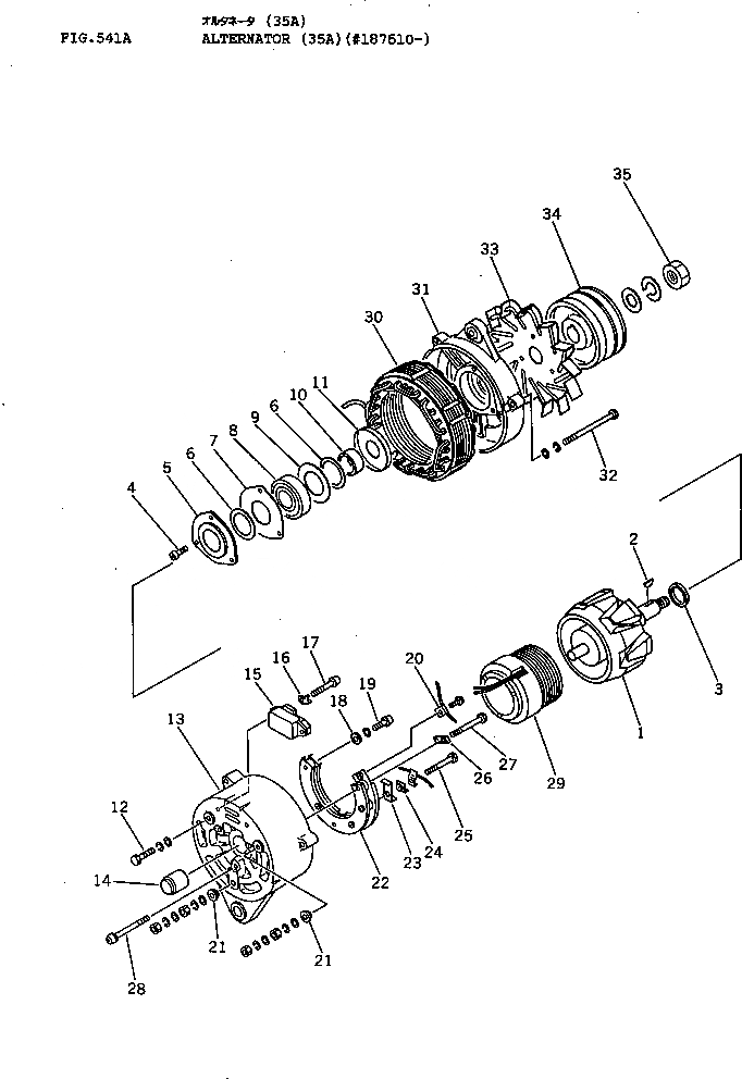 Схема запчастей Komatsu NT-855-1D - ГЕНЕРАТОР (A)(№87-) ОХЛАЖД-Е И ЭЛЕКТРИКАS
