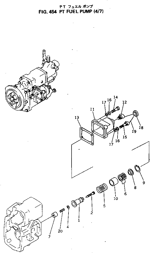 Схема запчастей Komatsu NT-855-1F - PT ТОПЛИВН. НАСОС (/7) ТОПЛИВН. СИСТЕМА