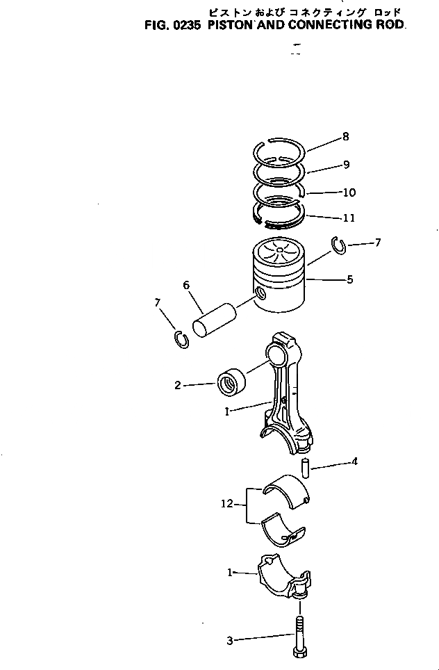 Схема запчастей Komatsu NTA-855-1F - ПОРШЕНЬ И ШАТУН БЛОК ЦИЛИНДРОВ