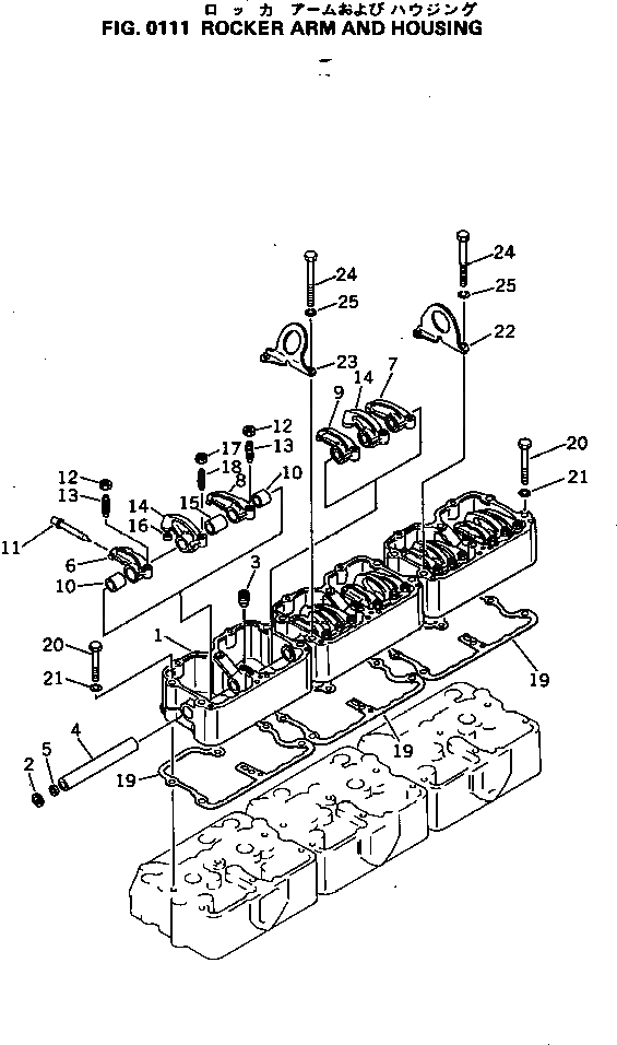 Схема запчастей Komatsu NTA-855-1F - КОРОМЫСЛО И КОЖУХ ГОЛОВКА ЦИЛИНДРОВ