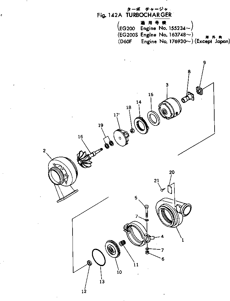 Схема запчастей Komatsu NTC-743-1D - ТУРБОНАГНЕТАТЕЛЬ(№-) ГОЛОВКА ЦИЛИНДРОВ