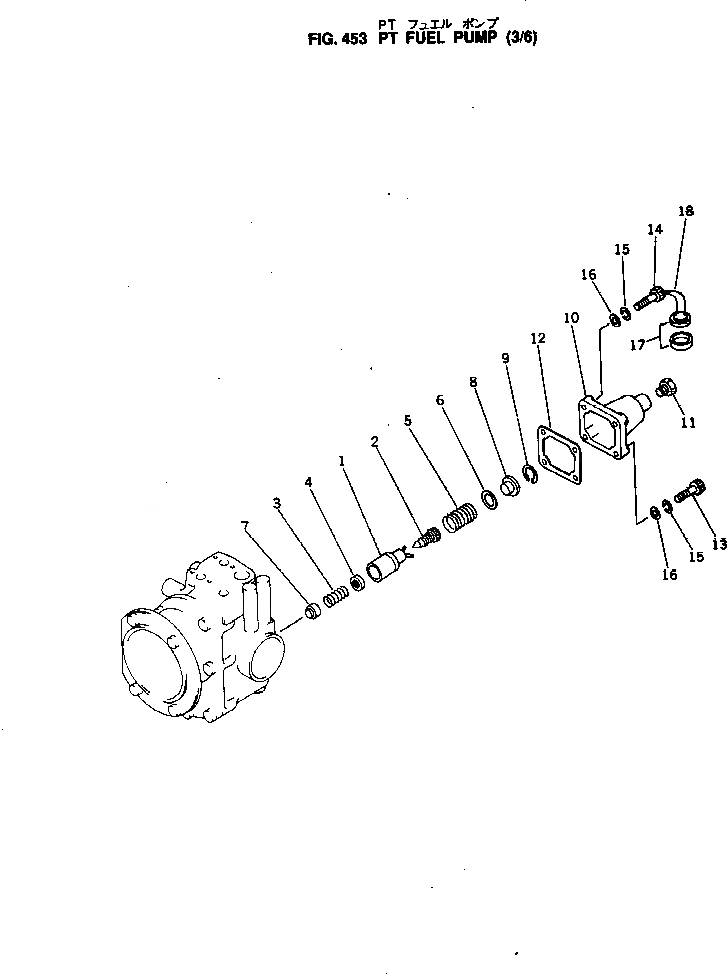 Схема запчастей Komatsu NTO-6-B-1A - PT ТОПЛИВН. НАСОС (/) ТОПЛИВН. СИСТЕМА