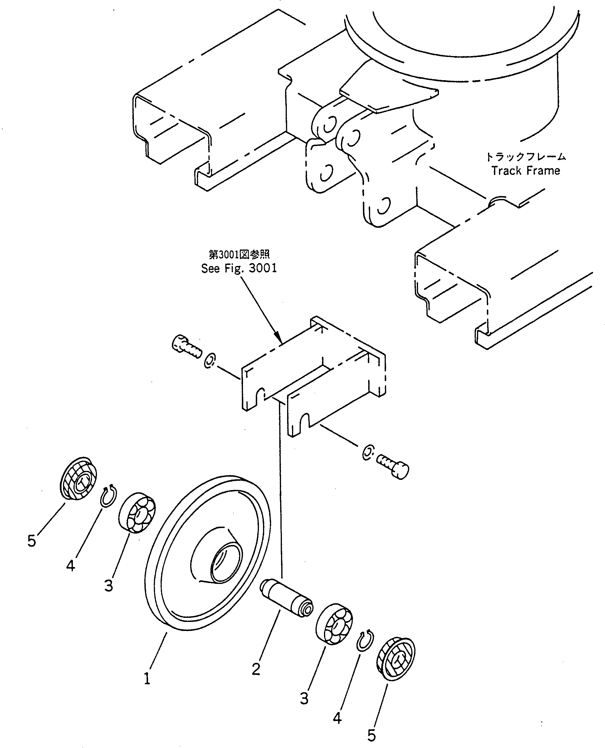 Схема запчастей Komatsu PC01-1A - ПЕРЕДН. ЛЕНИВЕЦ ХОДОВАЯ