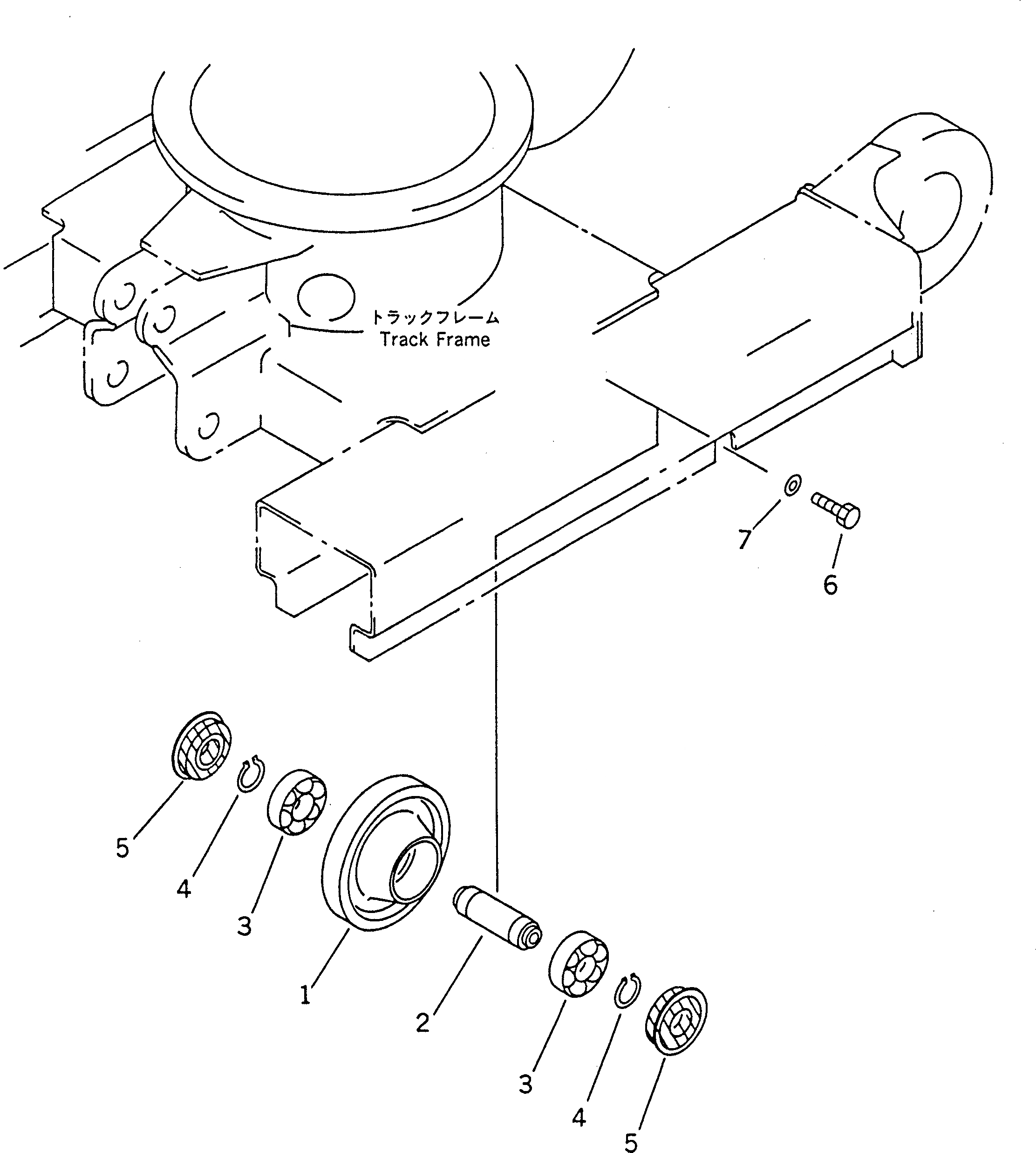 Схема запчастей Komatsu PC01-1A - ОПОРНЫЙ КАТОК ХОДОВАЯ