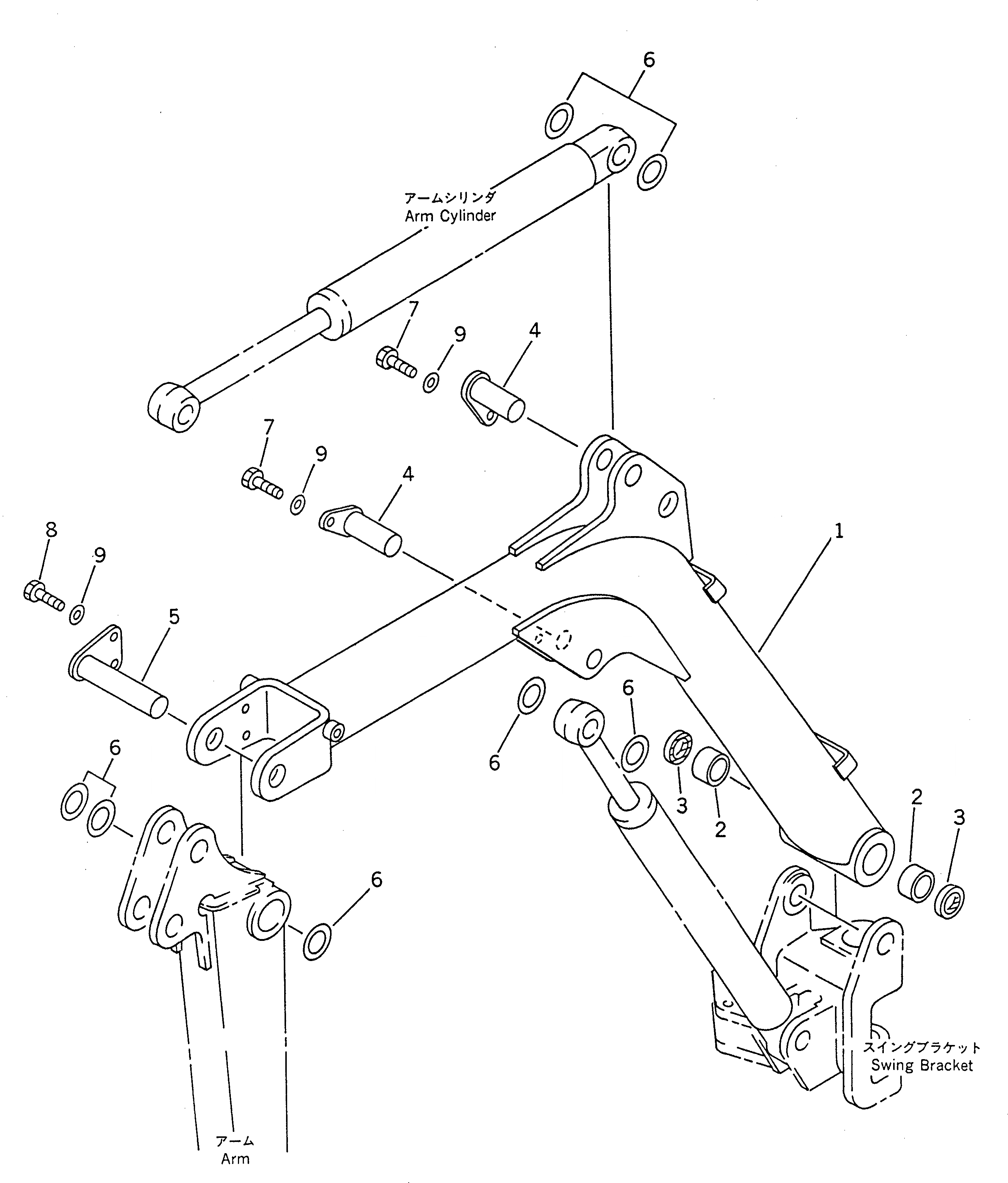 Схема запчастей Komatsu PC01-1A - СТРЕЛА РАБОЧЕЕ ОБОРУДОВАНИЕ