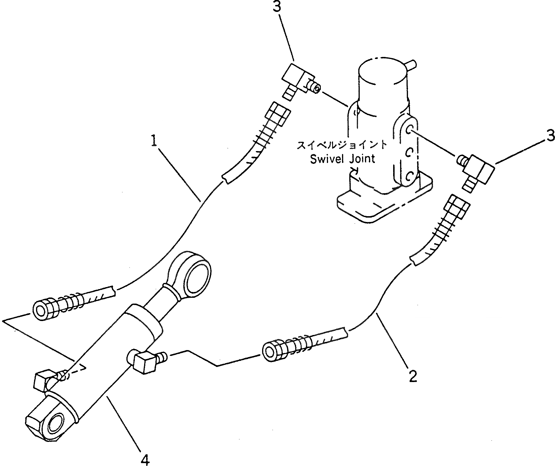 Схема запчастей Komatsu PC01-1A - ГИДРОЛИНИЯ (ЦИЛИНДР ОТВАЛА ЛИНИЯ) РАБОЧЕЕ ОБОРУДОВАНИЕ