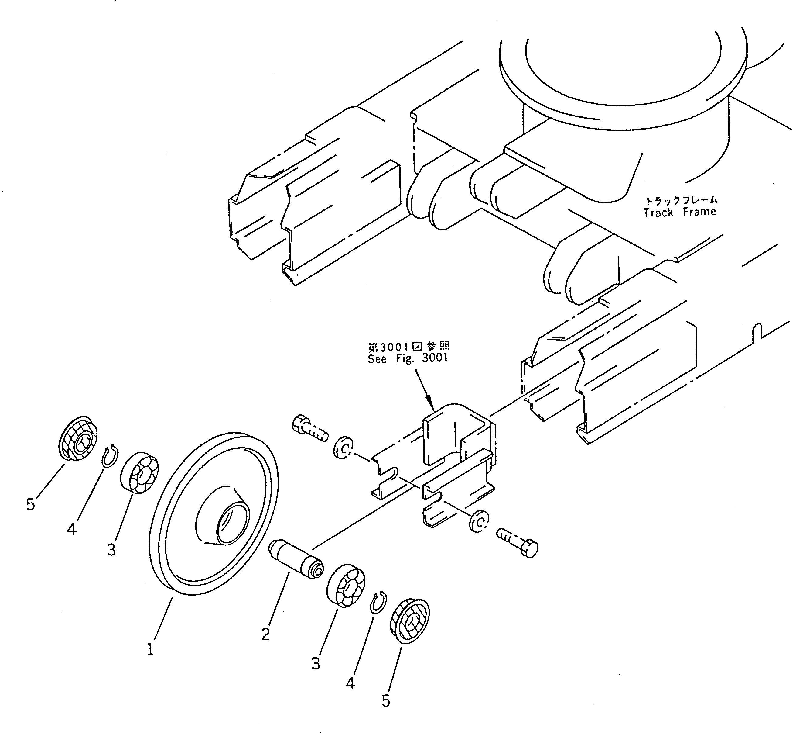 Схема запчастей Komatsu PC02-1 - ПЕРЕДН. ЛЕНИВЕЦ ХОДОВАЯ
