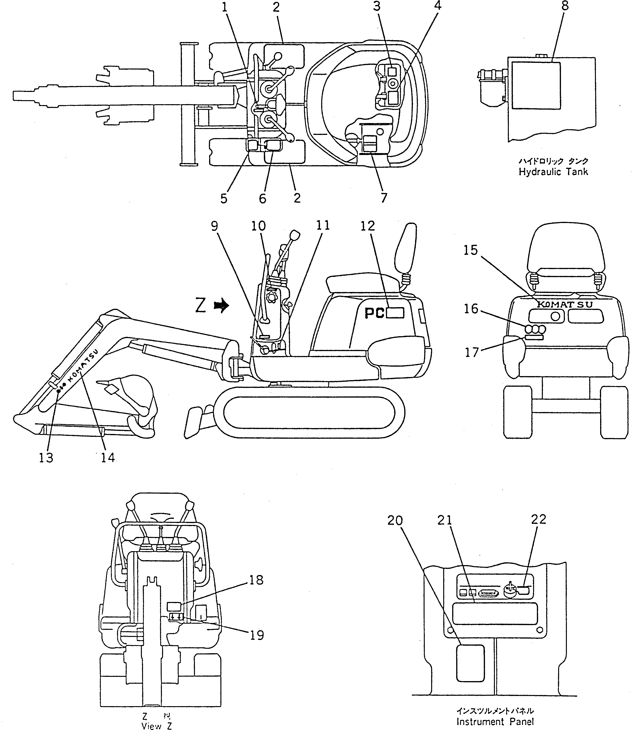 Схема запчастей Komatsu PC02-1 - МАРКИРОВКА (АНГЛ.)(№-97) МАРКИРОВКА¤ ИНСТРУМЕНТ И РЕМКОМПЛЕКТЫ