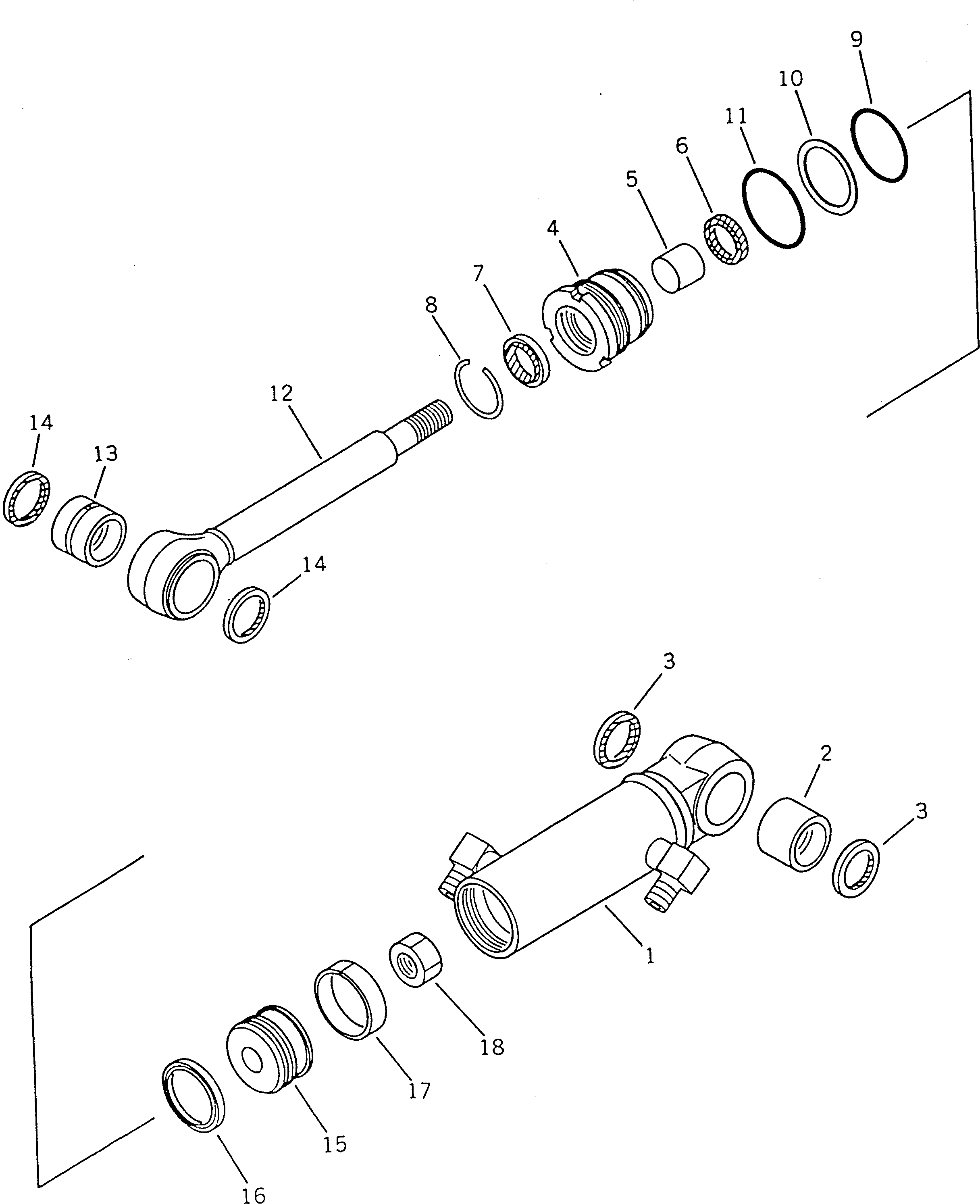 Схема запчастей Komatsu PC02-1A - ЦИЛИНДР ОТВАЛА РАБОЧЕЕ ОБОРУДОВАНИЕ