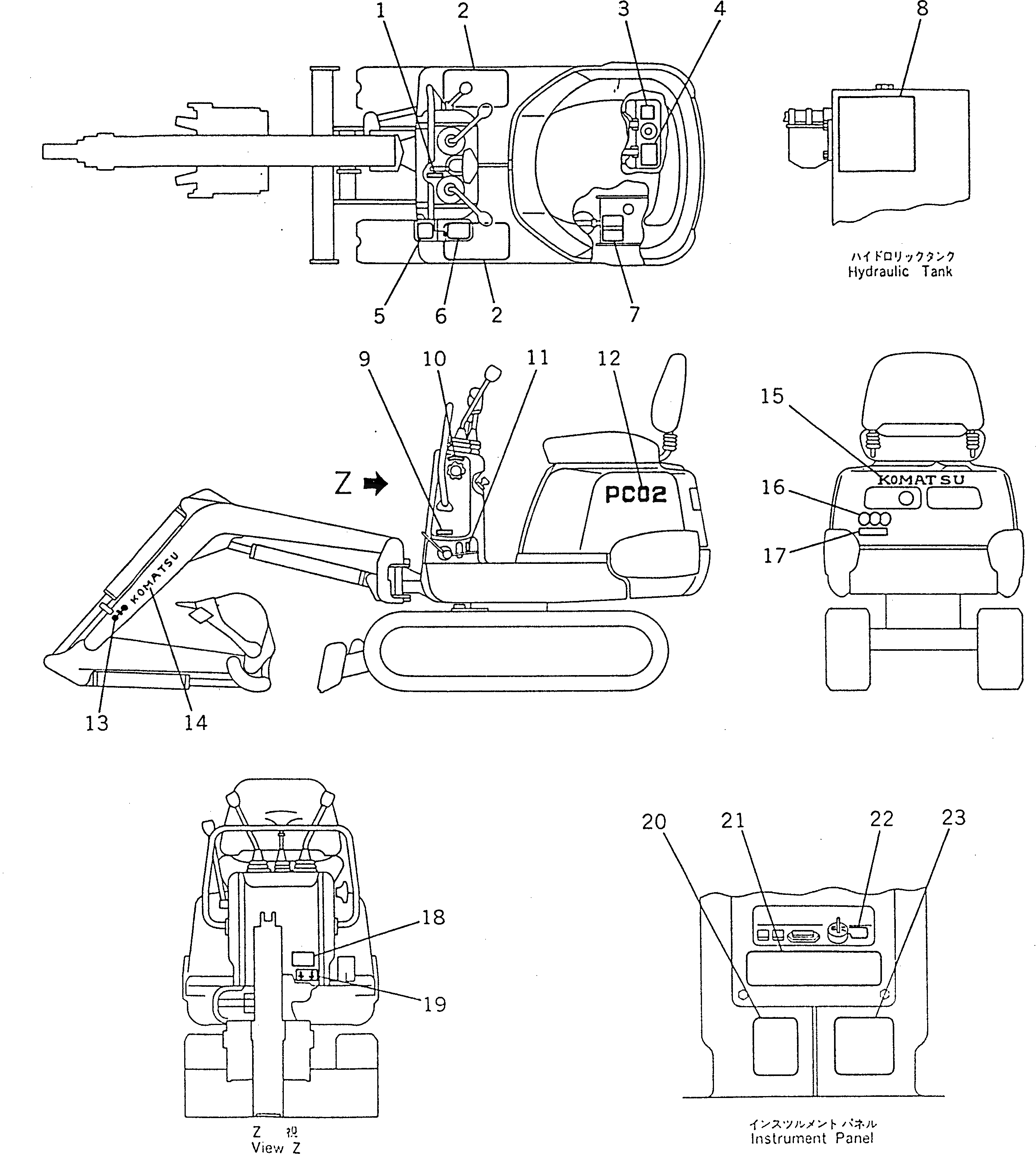 Схема запчастей Komatsu PC02-1A - МАРКИРОВКА (JIS PATTERN) (ЯПОН.)(№-97) МАРКИРОВКА¤ ИНСТРУМЕНТ И РЕМКОМПЛЕКТЫ