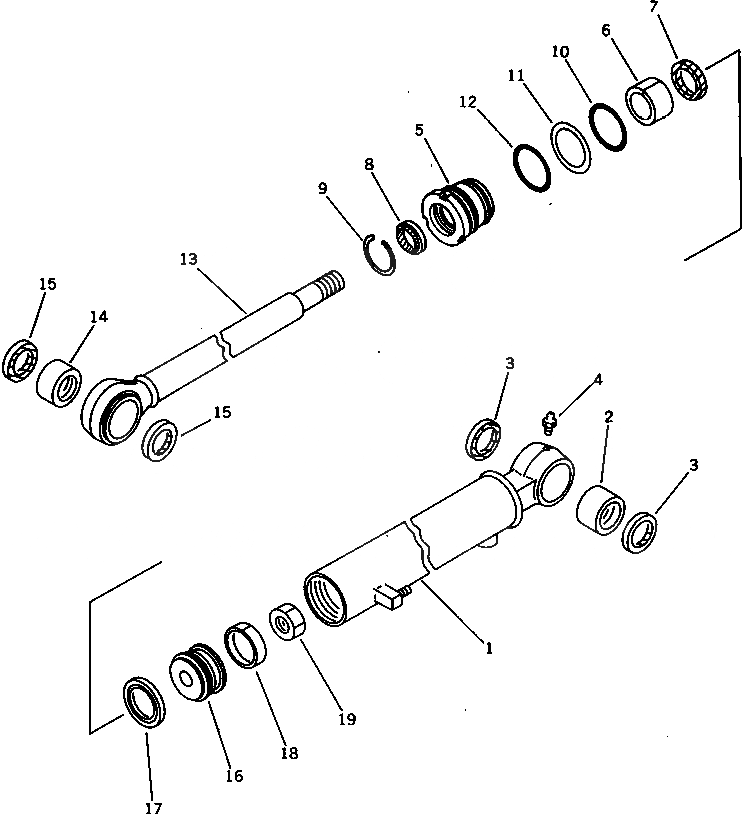 Схема запчастей Komatsu PC03-1 - ПОВОРОТН. ЦИЛИНДР РАБОЧЕЕ ОБОРУДОВАНИЕ