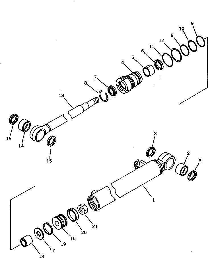 Схема запчастей Komatsu PC03-1 - ЦИЛИНДР СТРЕЛЫ РАБОЧЕЕ ОБОРУДОВАНИЕ