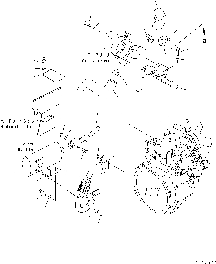 Схема запчастей Komatsu PC03-2-A - КОМПОНЕНТЫ ДВИГАТЕЛЯ (ВЫХЛОПНАЯ ТРУБА) (ДЛЯ DIESEL СПЕЦ-Я.) КОМПОНЕНТЫ ДВИГАТЕЛЯ