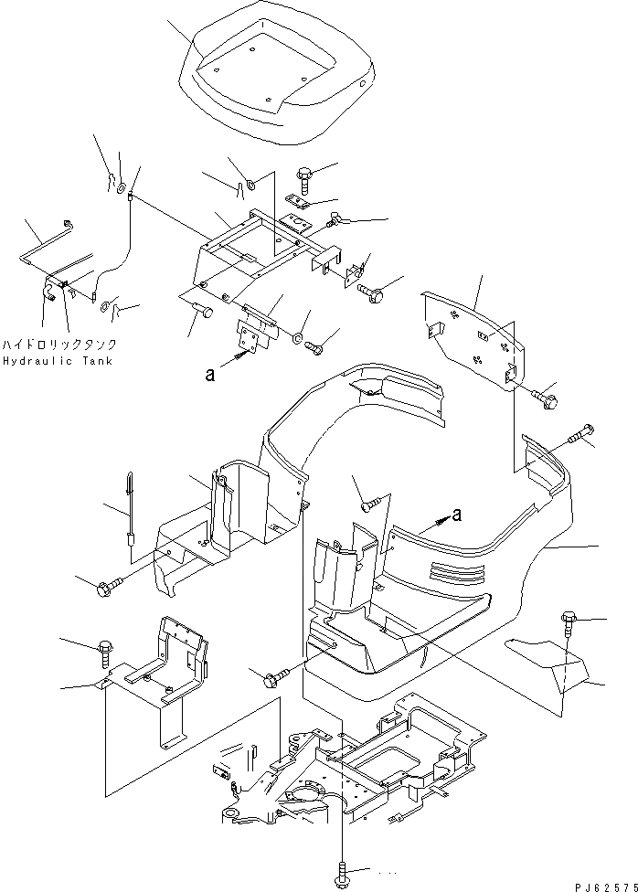 Схема запчастей Komatsu PC03-2-A - КАПОТ (ДЛЯ -WAY УПРАВЛ-Е СПЕЦ-Я.) ЧАСТИ КОРПУСА