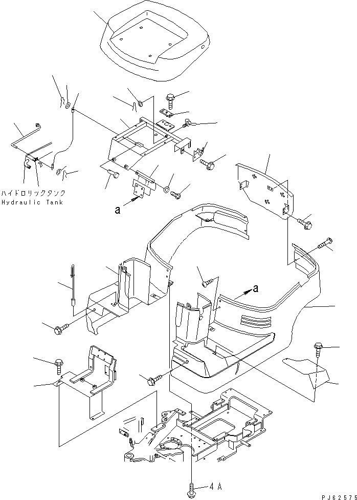 Схема запчастей Komatsu PC03-2-A - КАПОТ (ДЛЯ -WAY УПРАВЛ-Е СПЕЦ-Я.) ЧАСТИ КОРПУСА