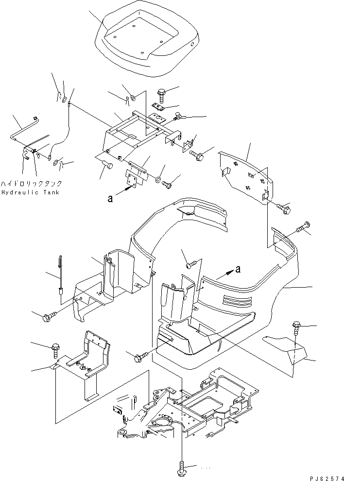 Схема запчастей Komatsu PC03-2-A - КАПОТ (ДЛЯ ALTERABLE GAUGE СПЕЦ-Я.) ЧАСТИ КОРПУСА